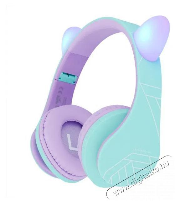 PowerLocus P2 Kids Cat Ears Purple/Teal Audio-Video / Hifi / Multim&eacute;dia - F&uuml;l &eacute;s Fejhallgat&oacute;k - Fejhallgat&oacute; - 510160