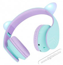 PowerLocus P2 Kids Cat Ears Purple/Teal Audio-Video / Hifi / Multim&eacute;dia - F&uuml;l &eacute;s Fejhallgat&oacute;k - Fejhallgat&oacute; - 510160