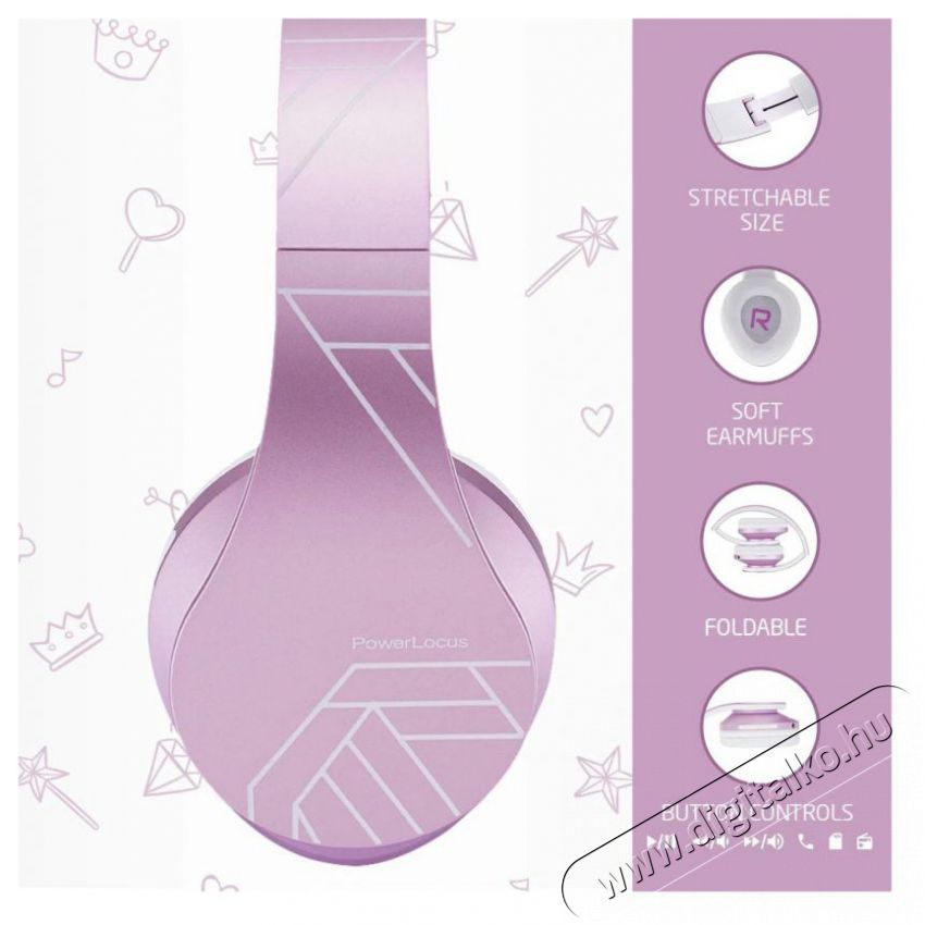 PowerLocus P2 Kids Purple/White Audio-Video / Hifi / Multim&eacute;dia - F&uuml;l &eacute;s Fejhallgat&oacute;k - Fejhallgat&oacute; - 510168