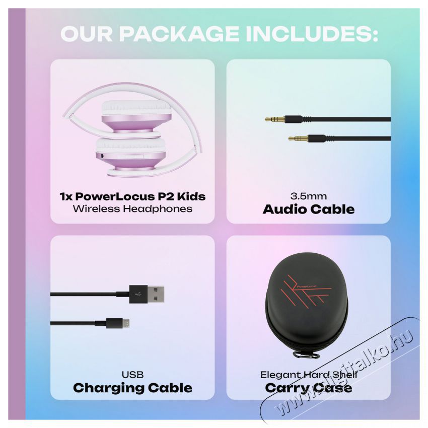 PowerLocus P2 Kids Purple/White Audio-Video / Hifi / Multim&eacute;dia - F&uuml;l &eacute;s Fejhallgat&oacute;k - Fejhallgat&oacute; - 510168