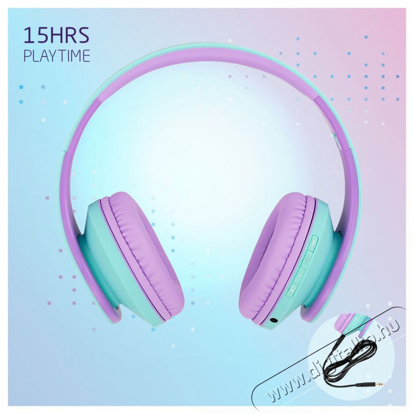 PowerLocus P2 Kids Teal/Purple Audio-Video / Hifi / Multim&eacute;dia - F&uuml;l &eacute;s Fejhallgat&oacute;k - Fejhallgat&oacute; - 510166
