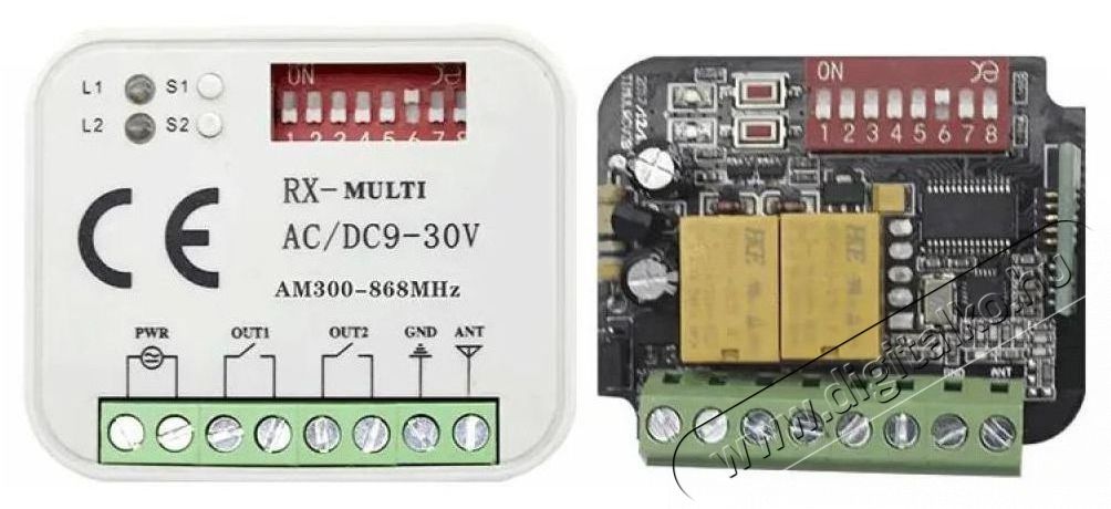 PRC R-IR 300-868 MHz Univerz&aacute;lis 2 csatorn&aacute;s vevőegys&eacute;g H&aacute;ztart&aacute;s / Otthon / K&uuml;lt&eacute;r - Biztons&aacute;gtechnika - Kieg&eacute;sz&iacute;tő - 478530