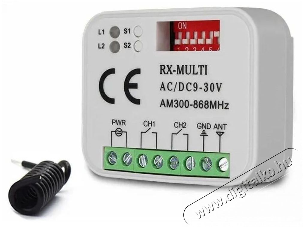 PRC R-IR 300-868 MHz Univerz&aacute;lis 2 csatorn&aacute;s vevőegys&eacute;g H&aacute;ztart&aacute;s / Otthon / K&uuml;lt&eacute;r - Biztons&aacute;gtechnika - Kieg&eacute;sz&iacute;tő - 478530