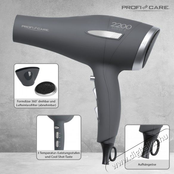 ProfiCare PC-HT 3045 Hajsz&aacute;r&iacute;t&oacute; - antracit Sz&eacute;ps&eacute;g&aacute;pol&aacute;s / Eg&eacute;szs&eacute;g - Haj&aacute;pol&aacute;s - Hajsz&aacute;r&iacute;t&oacute; - 359624