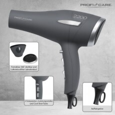 ProfiCare PC-HT 3045 Hajsz&aacute;r&iacute;t&oacute; - antracit Sz&eacute;ps&eacute;g&aacute;pol&aacute;s / Eg&eacute;szs&eacute;g - Haj&aacute;pol&aacute;s - Hajsz&aacute;r&iacute;t&oacute; - 359624