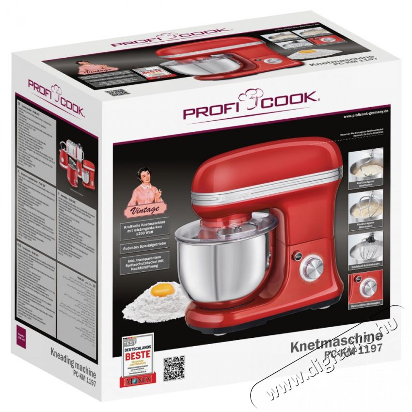 Proficook PC-KM 1197 Konyhai robotg&eacute;p - piros Konyhai term&eacute;kek - Konyhai kisg&eacute;p (elők&eacute;sz&iacute;t&eacute;s / feldolgoz&aacute;s) - Konyhai robotg&eacute;p - 372448