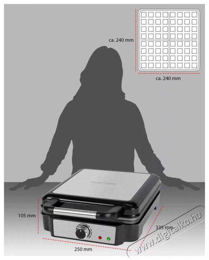 Proficook PC-WA 1241 inox gofris&uuml;tő Konyhai term&eacute;kek - Konyhai kisg&eacute;p (s&uuml;t&eacute;s / főz&eacute;s / hűt&eacute;s / &eacute;telk&eacute;sz&iacute;t&eacute;s) - Melegszendvics / gofri s&uuml;tő - 410273