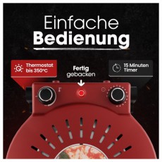 Clatronic PM 3787 rot 1.200W pizzas&uuml;tő Konyhai term&eacute;kek - Konyhai kisg&eacute;p (s&uuml;t&eacute;s / főz&eacute;s / hűt&eacute;s / &eacute;telk&eacute;sz&iacute;t&eacute;s) - Konyhai k&uuml;l&ouml;nlegess&eacute;g - 513294