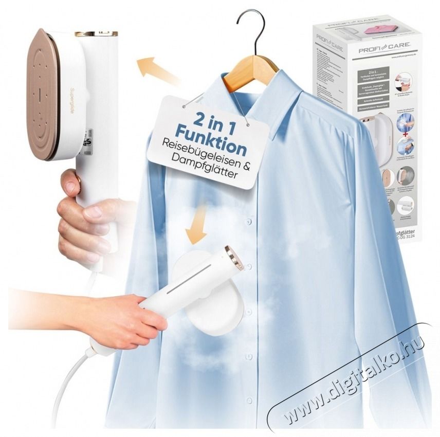 ProfiCare PC-DG 3124 feh&eacute;r-r&oacute;zsasz&iacute;n Gőz&ouml;lő H&aacute;ztart&aacute;s / Otthon / K&uuml;lt&eacute;r - Vasal&oacute; - Vasal&oacute; - 531153