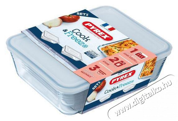 PYREX 912S951/7646 &Eacute;telt&aacute;rol&oacute; doboz szett, 1,5 + 2,6 l, 2 db Konyhai term&eacute;kek - Ed&eacute;ny - &Eacute;telt&aacute;rol&oacute; - 529910