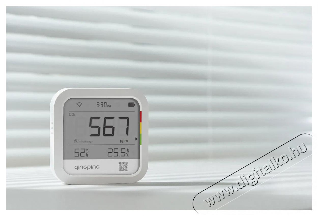 QINGPING  CO2 & Temperature & RH Monitor H&aacute;ztart&aacute;s / Otthon / K&uuml;lt&eacute;r - Biztons&aacute;gtechnika - F&uuml;st- &eacute;s sz&eacute;n-monoxid &eacute;rz&eacute;kelő - 519608