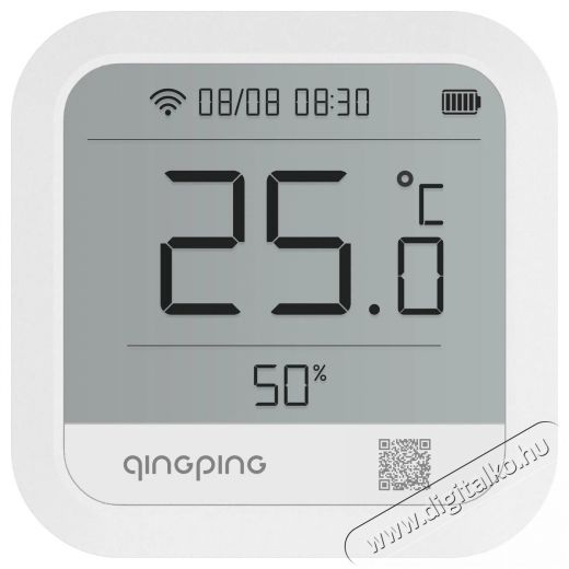 QINGPING  Temperature & RH Monitor Pro S Wi-Fi H&aacute;ztart&aacute;s / Otthon / K&uuml;lt&eacute;r - Lak&aacute;sfelszerel&eacute;s - Hőm&eacute;rő / barom&eacute;ter - 519610