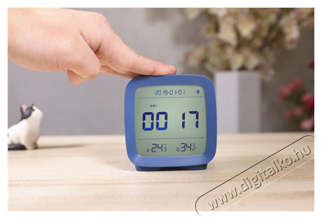 QINGPING  Bluetooth Alarm clock (Temperature & RH monitor) - blue H&aacute;ztart&aacute;s / Otthon / K&uuml;lt&eacute;r - &Oacute;ra - &Eacute;bresztő&oacute;ra - 521101