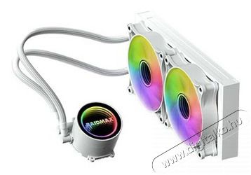 Raidmax INFINITA LS240 240mm ARGB feh&eacute;r v&iacute;zhűt&eacute;ses processzor hűtő Iroda &eacute;s sz&aacute;m&iacute;t&aacute;stechnika - Sz&aacute;m&iacute;t&oacute;g&eacute;p tartoz&eacute;k - Ventil&aacute;tor - 507384