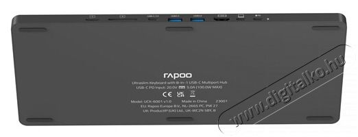 Rapoo 00226412 UCK-6001 8in1 HUB vezet&eacute;k n&eacute;lk&uuml;li fekete billentyűzet Iroda &eacute;s sz&aacute;m&iacute;t&aacute;stechnika - Billentyűzet / billentyűzet szett - Vezet&eacute;k n&eacute;lk&uuml;li - 507751