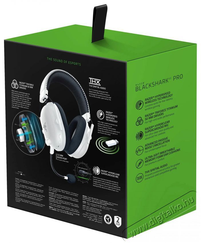 Razer Blackshark V2 Pro - White Ed. Audio-Video / Hifi / Multim&eacute;dia - F&uuml;l &eacute;s Fejhallgat&oacute;k - Fejhallgat&oacute; mikrofonnal / headset - 494255