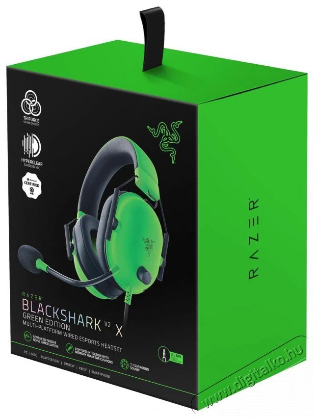 Razer Blackshark V2 X - Green Audio-Video / Hifi / Multim&eacute;dia - F&uuml;l &eacute;s Fejhallgat&oacute;k - Fejhallgat&oacute; - 510188