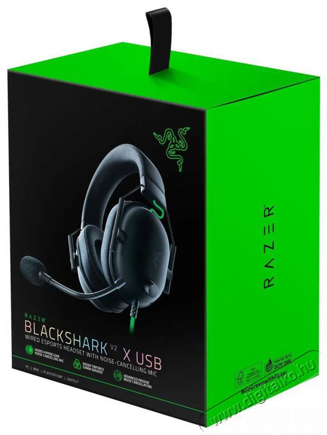 Razer BlackShark V2 X USB Audio-Video / Hifi / Multim&eacute;dia - F&uuml;l &eacute;s Fejhallgat&oacute;k - Fejhallgat&oacute; - 510195