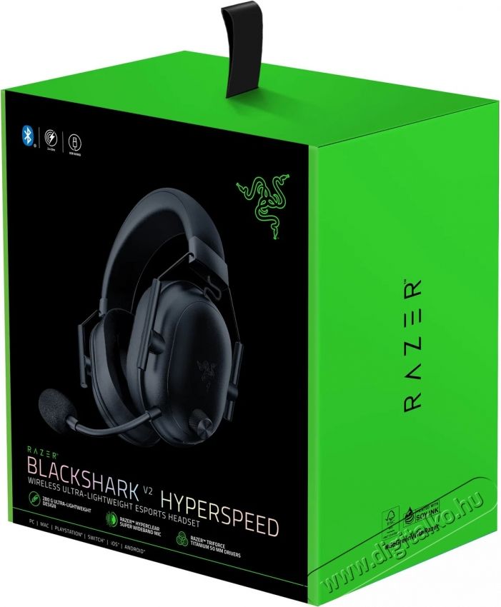 Razer Blackshark V2 HyperSpeed Wireless Gaming Headset, fekete [RZ04-04960100-R3M1 Audio-Video / Hifi / Multim&eacute;dia - F&uuml;l &eacute;s Fejhallgat&oacute;k - Fejhallgat&oacute; mikrofonnal / headset - 540538