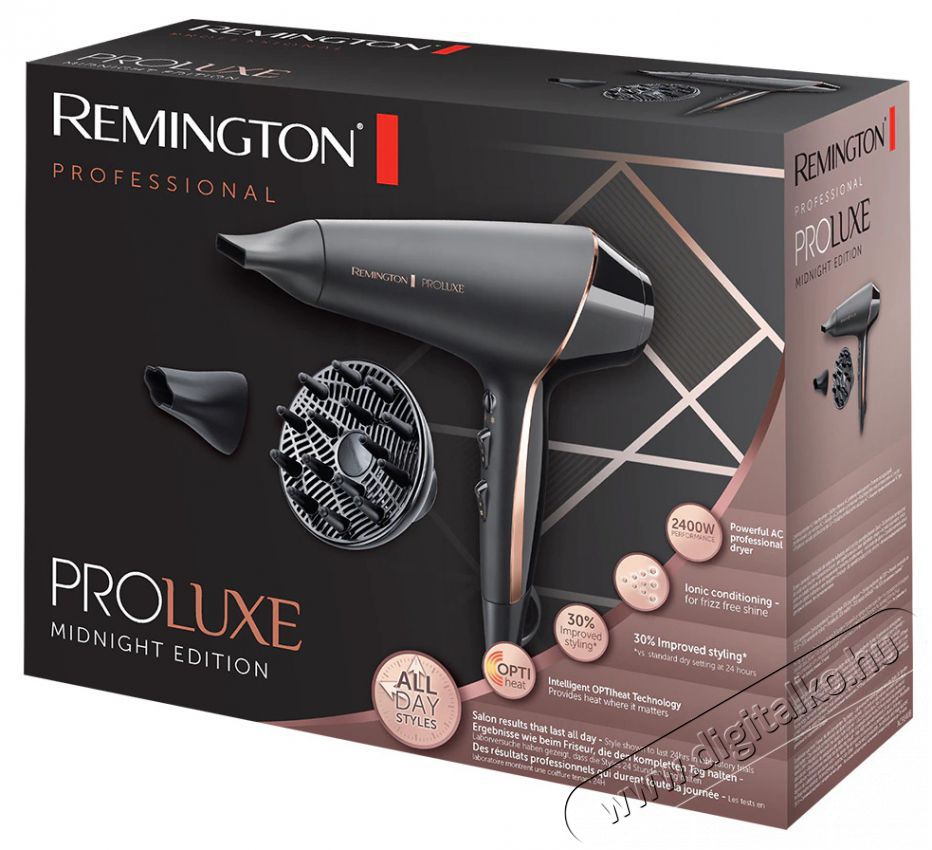 Remington AC9140B OPTIheat Proluxe Midnight Edition Hajsz&aacute;r&iacute;t&oacute;, 2400 W, Integr&aacute;lt digit&aacute;lis kijelző, 2 sebess&eacute;gfokozat, Fekete  Sz&eacute;ps&eacute;g&aacute;pol&aacute;s / Eg&eacute;szs&eacute;g - Haj&aacute;pol&aacute;s - Hajsz&aacute;r&iacute;t&oacute; - 400046