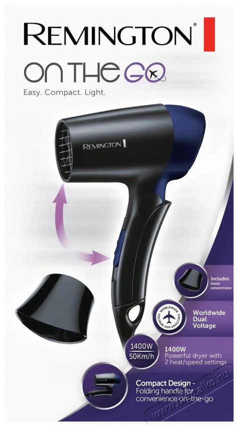 Remington D2400 E51 Travel Dryer 1400 Sz&eacute;ps&eacute;g&aacute;pol&aacute;s / Eg&eacute;szs&eacute;g - Haj&aacute;pol&aacute;s - Hajsz&aacute;r&iacute;t&oacute; - 506634