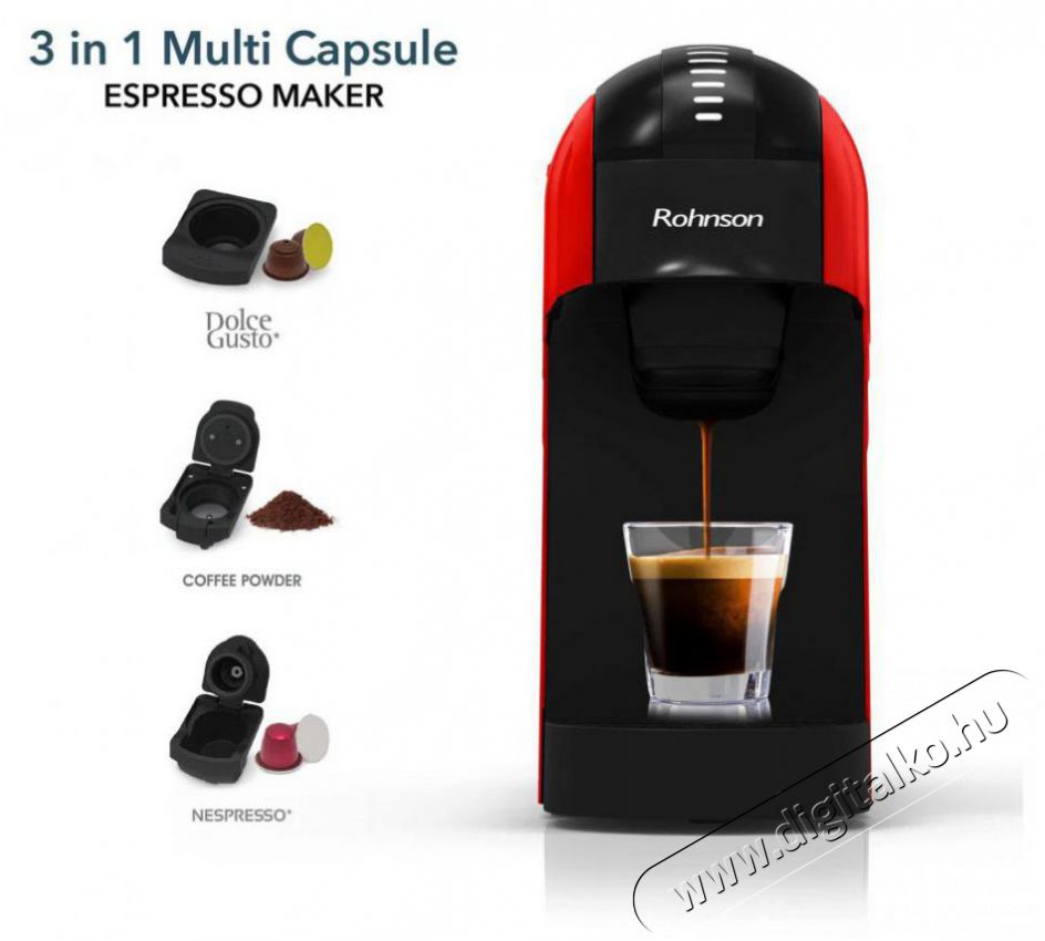 Rohnson R-98048R Konyhai term&eacute;kek - K&aacute;v&eacute;főző / k&aacute;v&eacute;&ouml;rlő / kieg&eacute;sz&iacute;tő - Kapszul&aacute;s / podos k&aacute;v&eacute;főző - 512797