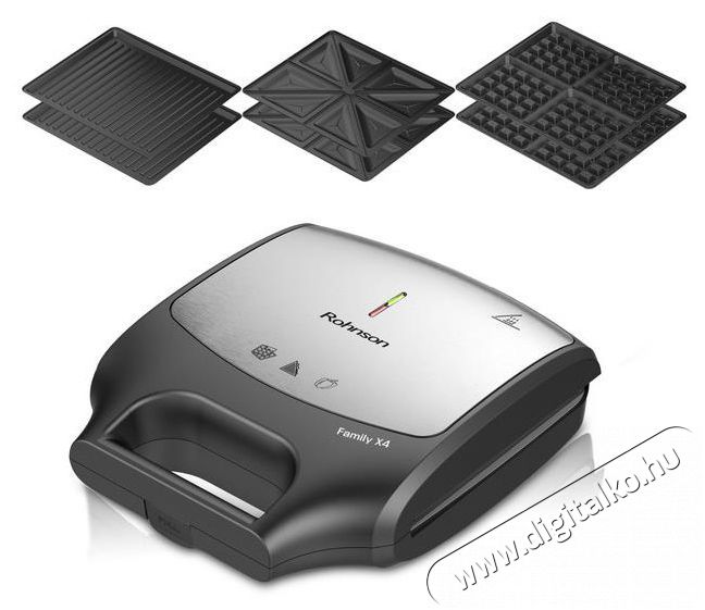 Rohnson R-2687 Family X4 Konyhai kisg&eacute;p (s&uuml;t&eacute;s / főz&eacute;s / hűt&eacute;s / &eacute;telk&eacute;sz&iacute;t&eacute;s) Konyhai term&eacute;kek - Konyhai kisg&eacute;p (s&uuml;t&eacute;s / főz&eacute;s / hűt&eacute;s / &eacute;telk&eacute;sz&iacute;t&eacute;s) - Melegszendvics / gofri s&uuml;tő - 521257