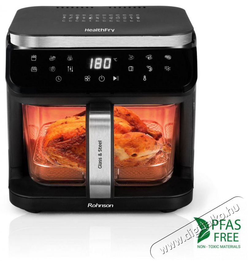 Rohnson R-2890 Glass & Steel HealthFry &ndash; 5,5 l Konyhai term&eacute;kek - Konyhai kisg&eacute;p (s&uuml;t&eacute;s / főz&eacute;s / hűt&eacute;s / &eacute;telk&eacute;sz&iacute;t&eacute;s) - L&eacute;gkever&eacute;ses főzőg&eacute;p / elektromos kukta / multifunkci&oacute;s s&uuml;tő - 521266