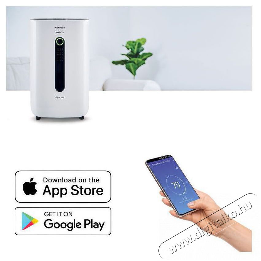 Rohnson R-9920 Genius 20 Wi-Fi ION & UV-C P&aacute;ramentes&iacute;tő Sz&eacute;ps&eacute;g&aacute;pol&aacute;s / Eg&eacute;szs&eacute;g - L&eacute;gtiszt&iacute;t&oacute; / p&aacute;r&aacute;s&iacute;t&oacute; / p&aacute;r&aacute;tlan&iacute;t&oacute; - P&aacute;ramentes&iacute;tő - 525832