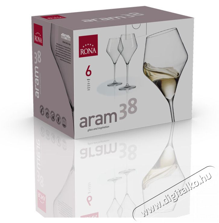 RONA borospoharak 6 db 380 ml ARAM Konyhai term&eacute;kek - Konyhai eszk&ouml;z - K&eacute;szlet / szett - 525851