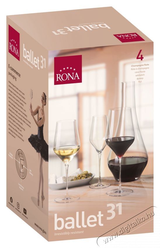RONA pezsgő/prosecco poharak 4 db 310 ml BALLET Konyhai term&eacute;kek - Konyhai eszk&ouml;z - K&eacute;szlet / szett - 525870