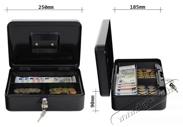 Rottner HomeStar Cash3 Fekete p&eacute;nzkazetta Iroda &eacute;s sz&aacute;m&iacute;t&aacute;stechnika - Egy&eacute;b sz&aacute;m&iacute;t&aacute;stechnikai term&eacute;k - 395890