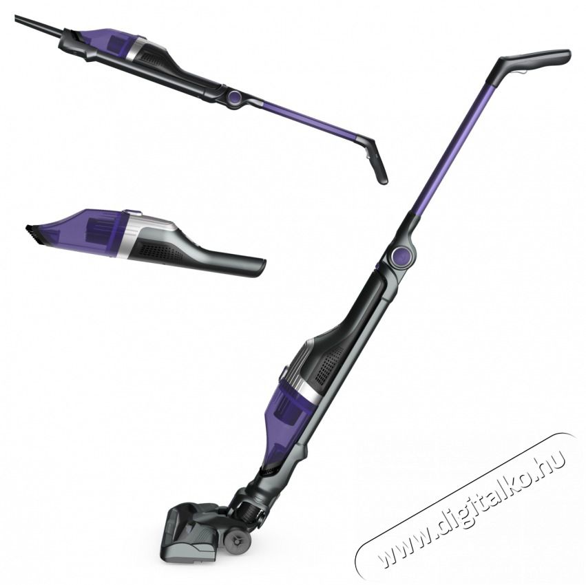 Rowenta RH1238WO X-Trem Compact 2 az 1 -ben Allergy vezet&eacute;k n&eacute;lk&uuml;li porsz&iacute;v&oacute;, 145W, Flex technol&oacute;gia k&eacute;t poz&iacute;ci&oacute;ban, 40 perc auton&oacute;mia, 4 &oacute;ra t&ouml;lt&eacute;si idő, LED megvil&aacute;g&iacute;t&aacute;s&uacute; sz&iacute;v&oacute;fej, 0.4 l portart&aacute;ly, Lila/Fekete H&aacute;ztart&aacute;s / Otthon / K&uuml;lt&eacute;r - Porsz&iacute;v&oacute; / takar&iacute;t&oacute;g&eacute;p - K&eacute;zi / &aacute;ll&oacute; porsz&iacute;v&oacute; - 495952