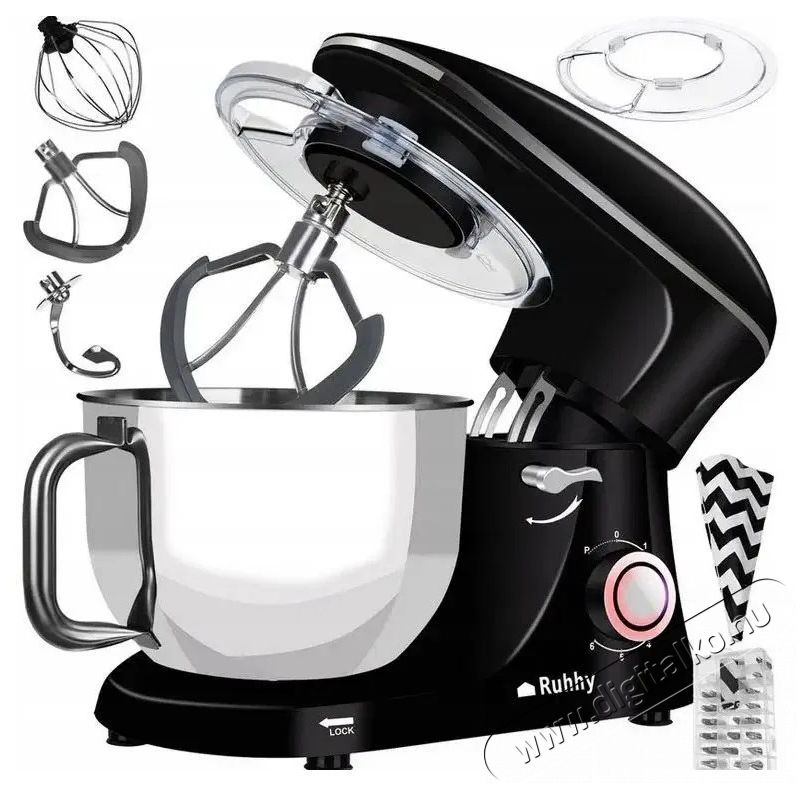 Ruhhy 16745 Konyhai robotg&eacute;p, 6,2 l, 2200 W, fekete Konyhai robotg&eacute;p Konyhai term&eacute;kek - Konyhai kisg&eacute;p (elők&eacute;sz&iacute;t&eacute;s / feldolgoz&aacute;s) - Konyhai robotg&eacute;p - 525899
