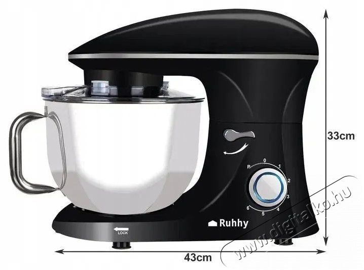 Ruhhy 16745 Konyhai robotg&eacute;p, 6,2 l, 2200 W, fekete Konyhai robotg&eacute;p Konyhai term&eacute;kek - Konyhai kisg&eacute;p (elők&eacute;sz&iacute;t&eacute;s / feldolgoz&aacute;s) - Konyhai robotg&eacute;p - 525899