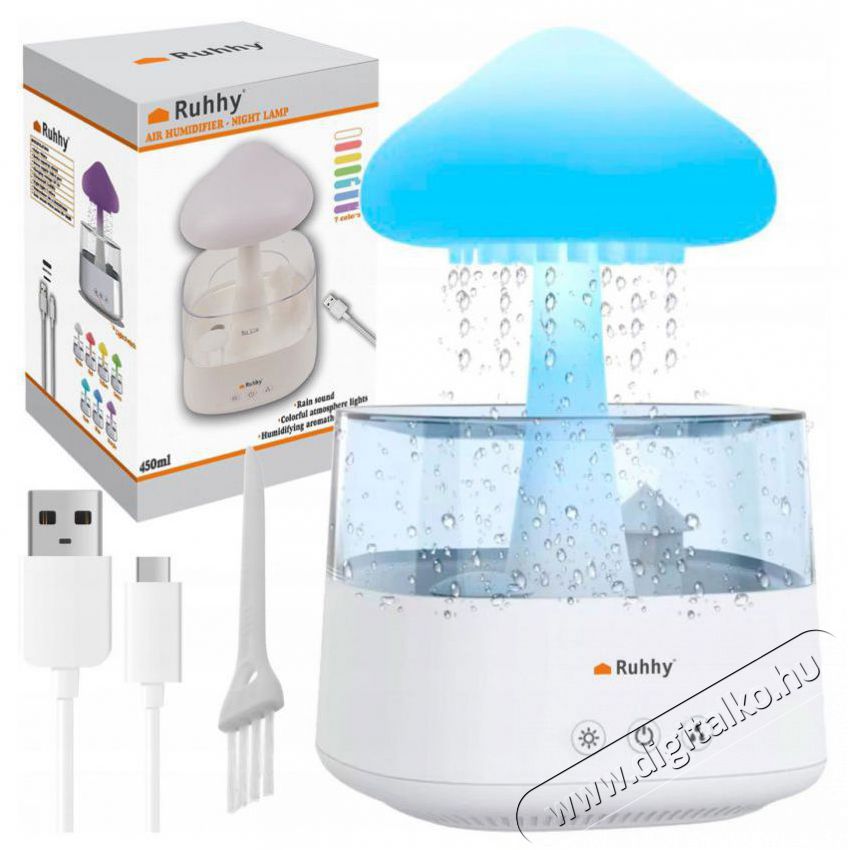 Ruhhy 24378 Multifunkci&oacute;s p&aacute;r&aacute;s&iacute;t&oacute;, gomba alak&uacute;, 10 W, 450 ml, feh&eacute;r Sz&eacute;ps&eacute;g&aacute;pol&aacute;s / Eg&eacute;szs&eacute;g - L&eacute;gtiszt&iacute;t&oacute; / p&aacute;r&aacute;s&iacute;t&oacute; / p&aacute;r&aacute;tlan&iacute;t&oacute; - P&aacute;r&aacute;s&iacute;t&oacute; - 525909