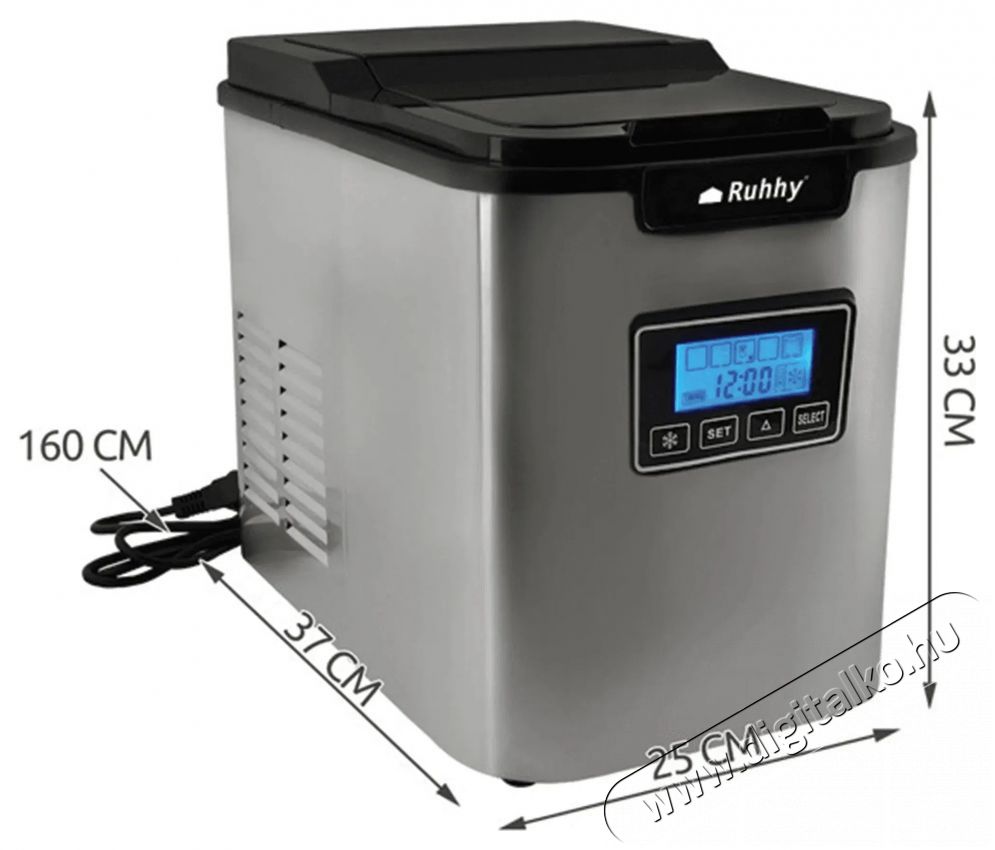 Ruhhy 5536 J&eacute;gk&eacute;sz&iacute;tő, 12 kg/24 h Konyhai term&eacute;kek - Konyhai kisg&eacute;p (s&uuml;t&eacute;s / főz&eacute;s / hűt&eacute;s / &eacute;telk&eacute;sz&iacute;t&eacute;s) - J&eacute;gkocka k&eacute;sz&iacute;tő g&eacute;p - 525898