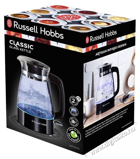 Russell Hobbs 26080-70/RH Classic Glass &uuml;veg v&iacute;zforral&oacute; Konyhai term&eacute;kek - V&iacute;zforral&oacute; / teafőző - 446975