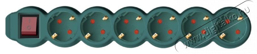 SAL Somogyi NV 6K-5/GR/1,5 6 aljzat 5m&eacute;ter 3x1,5mm2 z&ouml;ld kapcsol&oacute;s eloszt&oacute; H&aacute;ztart&aacute;s / Otthon / K&uuml;lt&eacute;r - Vil&aacute;g&iacute;t&aacute;s / elektromoss&aacute;g - H&aacute;l&oacute;zati eloszt&oacute; / hosszabb&iacute;t&oacute; / adapter - 427426