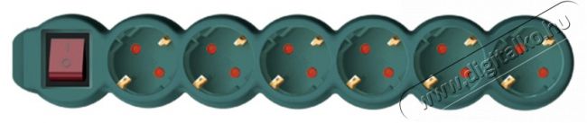 SAL Somogyi NV 6K-5/GR/1,5 6 aljzat 5m&eacute;ter 3x1,5mm2 z&ouml;ld kapcsol&oacute;s eloszt&oacute; H&aacute;ztart&aacute;s / Otthon / K&uuml;lt&eacute;r - Vil&aacute;g&iacute;t&aacute;s / elektromoss&aacute;g - H&aacute;l&oacute;zati eloszt&oacute; / hosszabb&iacute;t&oacute; / adapter - 427426