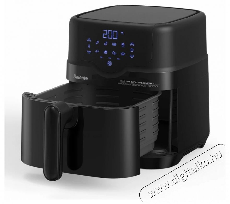 Salente HotAir 2 az 1-ben 4,3 l, fekete airfryer Konyhai term&eacute;kek - Konyhai kisg&eacute;p (s&uuml;t&eacute;s / főz&eacute;s / hűt&eacute;s / &eacute;telk&eacute;sz&iacute;t&eacute;s) - L&eacute;gkever&eacute;ses főzőg&eacute;p / elektromos kukta / multifunkci&oacute;s s&uuml;tő - 529985
