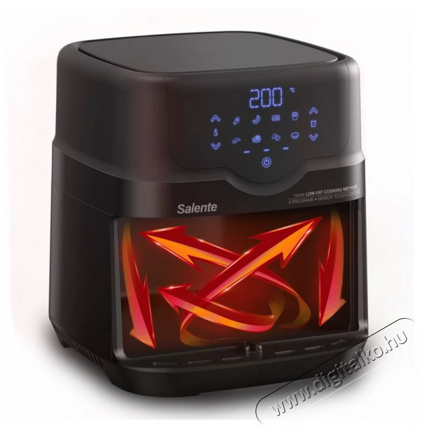Salente HotAir 2 az 1-ben 4,3 l, fekete airfryer Konyhai term&eacute;kek - Konyhai kisg&eacute;p (s&uuml;t&eacute;s / főz&eacute;s / hűt&eacute;s / &eacute;telk&eacute;sz&iacute;t&eacute;s) - L&eacute;gkever&eacute;ses főzőg&eacute;p / elektromos kukta / multifunkci&oacute;s s&uuml;tő - 529985