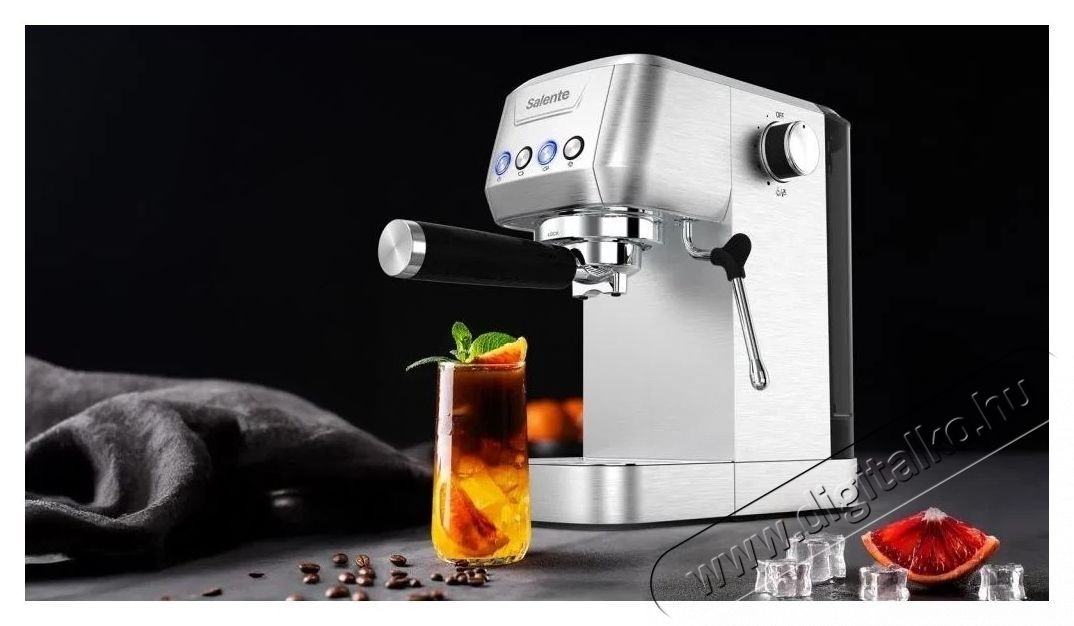 Salente Coffio karos k&aacute;v&eacute;főző- fekete-antracit Konyhai term&eacute;kek - K&aacute;v&eacute;főző / k&aacute;v&eacute;&ouml;rlő / kieg&eacute;sz&iacute;tő - Pressz&oacute; k&aacute;v&eacute;főző - 532860