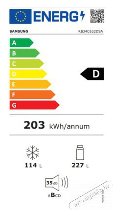 SAMSUNG RB34C632DSA/EF HŰTŐ ALULFAGYASZT&Oacute;S Konyhai term&eacute;kek - Hűtő, fagyaszt&oacute; (szabadon&aacute;ll&oacute;) - Alulfagyaszt&oacute;s kombin&aacute;lt hűtő - 478889