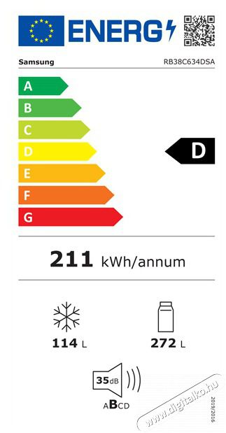 SAMSUNG RB38C634DSA/EF alulfagyaszt&oacute;s hűtőszekr&eacute;ny Konyhai term&eacute;kek - Hűtő, fagyaszt&oacute; (szabadon&aacute;ll&oacute;) - Alulfagyaszt&oacute;s kombin&aacute;lt hűtő - 488944