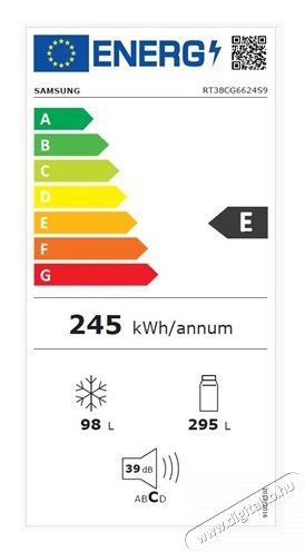 SAMSUNG RT38CG6624S9EO fel&uuml;lfagyaszt&oacute;s hűtőszekr&eacute;ny Konyhai term&eacute;kek - Hűtő, fagyaszt&oacute; (szabadon&aacute;ll&oacute;) - Fel&uuml;lfagyaszt&oacute;s kombin&aacute;lt hűtő - 501452