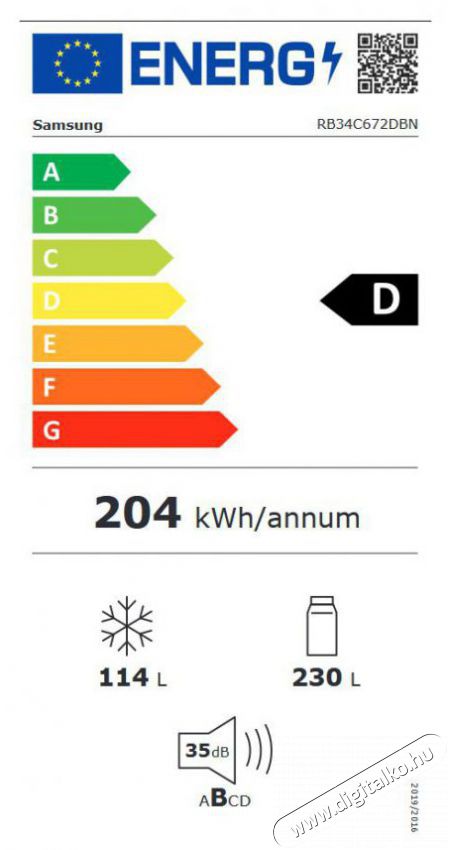 SAMSUNG RB34C672DBN/EF alulfagyaszt&oacute;s hűtő Konyhai term&eacute;kek - Hűtő, fagyaszt&oacute; (szabadon&aacute;ll&oacute;) - Alulfagyaszt&oacute;s kombin&aacute;lt hűtő - 477009