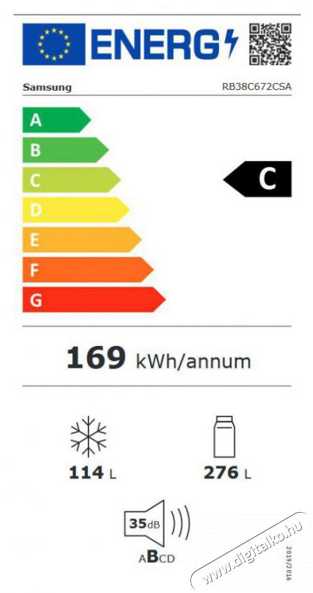 SAMSUNG RB38C672CSA/EF alulfagyaszt&oacute;s hűtő Konyhai term&eacute;kek - Hűtő, fagyaszt&oacute; (szabadon&aacute;ll&oacute;) - Alulfagyaszt&oacute;s kombin&aacute;lt hűtő - 477014