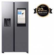 SAMSUNG RS90F66BETEO Side-by-Side hűtőszekr&eacute;ny Family Hubbal 614 L, matt met&aacute;l Konyhai term&eacute;kek - Hűtő, fagyaszt&oacute; (szabadon&aacute;ll&oacute;) - Amerikai t&iacute;pus&uacute; Side By Side hűtő - 505311