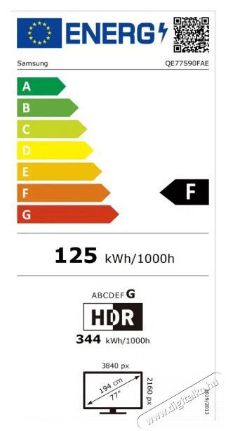 SAMSUNG 77  QE77S90F Telev&iacute;zi&oacute;k - OLED telev&iacute;zi&oacute; - UHD 4K felbont&aacute;s&uacute; - 506025